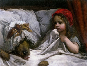 Gustave Dore, Little Red Riding Hood, Painting on canvas