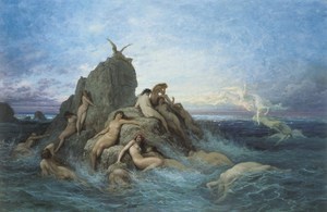 Gustave Dore, The Oceanides, Painting on canvas