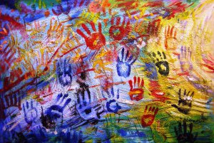 Hand Print Abstract, Our Originals, Art Paintings