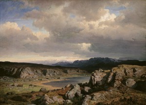 Hans Frederik Gude, Norwegian Highlands, Art Reproduction