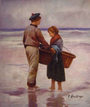 Hector Caffieri, Breton Fisherchildren, Art Reproduction