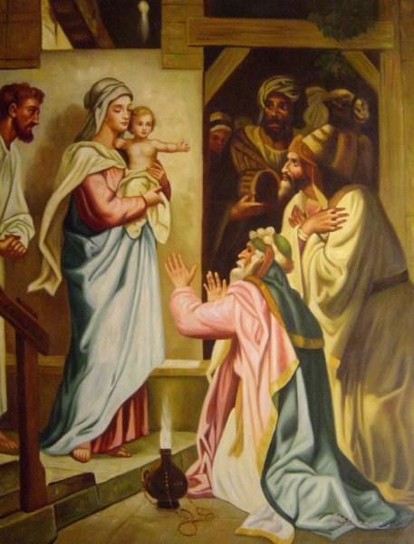 Adoration Of The Magi. The painting by Heinrich Hofmann
