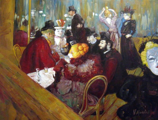 At The Moulin Rouge. The painting by Henri De Toulouse-Lautrec