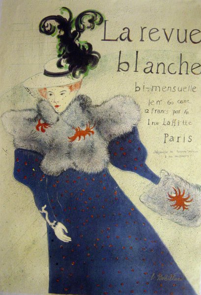 La Revue Blanche. The painting by Henri De Toulouse-Lautrec
