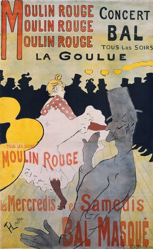 Henri De Toulouse-Lautrec, The Moulin Rouge, Painting on canvas