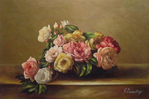Henri Fantin-Latour, Rose Dans Une Coupe, Painting on canvas