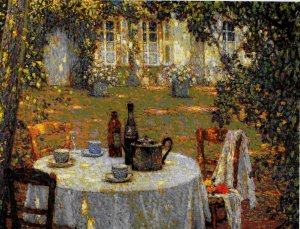 The Table in the Sun, Gerberoy, 1911, Henri Le Sidaner, Art Paintings