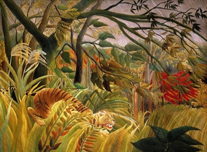 Henri Rousseau, A Tiger in a Tropical Storm (Surprised!), Painting on canvas