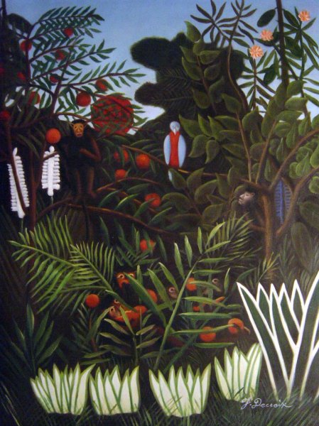 Exotic Landscape. The painting by Henri Rousseau