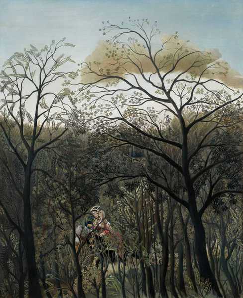 Rendezvous in the Forest. The painting by Henri Rousseau