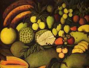 Henri Rousseau, Still Life with Tropical Fruits, Painting on canvas