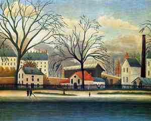 Henri Rousseau, Suburban Scene, Painting on canvas