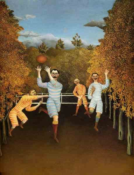 The Football Players. The painting by Henri Rousseau