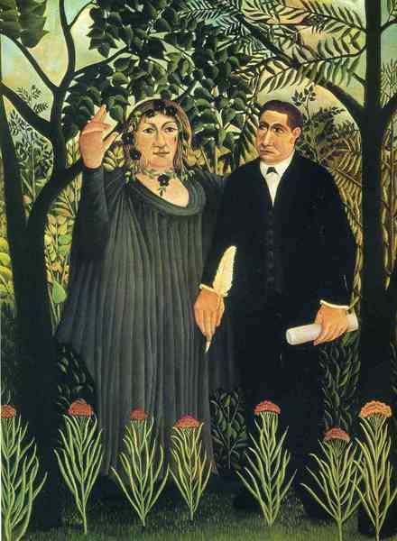 The Muse Inspiring the Poet. The painting by Henri Rousseau