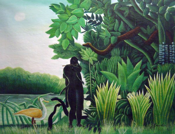 The Snake Charmer. The painting by Henri Rousseau