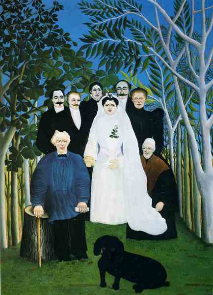 The Wedding Party. The painting by Henri Rousseau