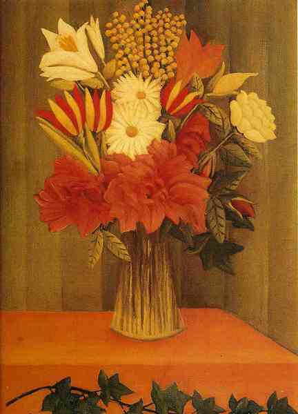 Vase of Flowers. The painting by Henri Rousseau