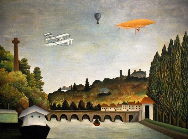 View of the Bridge in Sevres . The painting by Henri Rousseau