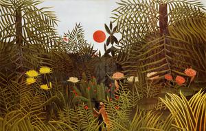 Henri Rousseau, Virgin Forest with Setting Sun, Painting on canvas