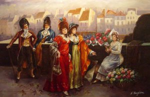 Reproduction oil paintings - Henri Victor Lesur - A Flirtation