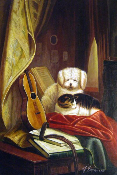 Best Friends. The painting by Henriette Ronner-Knip