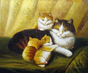 Henriette Ronner-Knip, Contentment, Painting on canvas