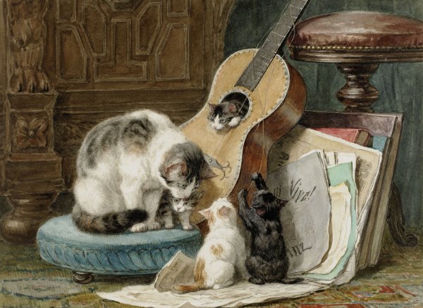 The Harmonists. The painting by Henriette Ronner-Knip
