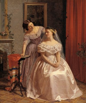 Reproduction oil paintings - Henrik Olrik - A Bride Adorned by Her Friend