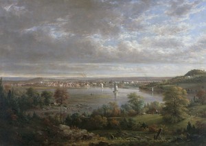 Henry Ary, View of Hudson, New York, Painting on canvas