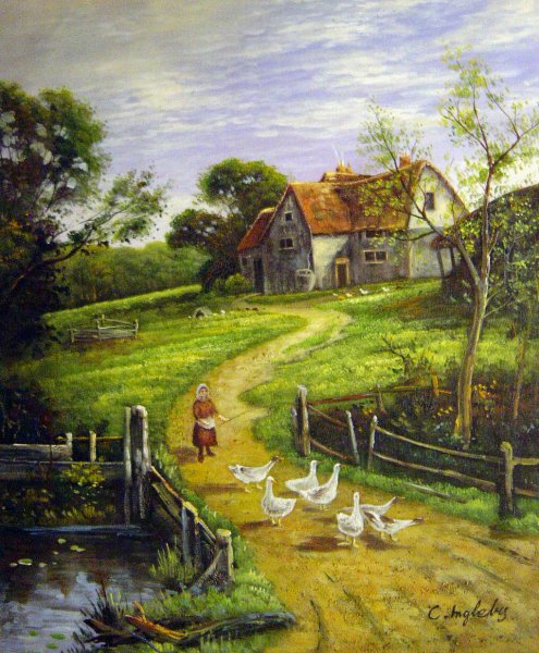Berkshire Homestead. The painting by Henry H. Parker