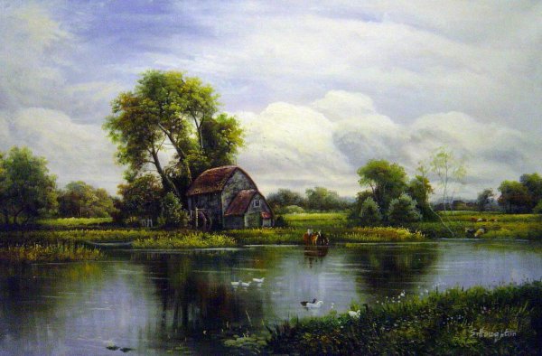 By The Mill. The painting by Henry H. Parker
