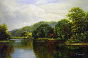 Nature's Mirror, On The Banks Of The Thames, Henry H. Parker, Art Paintings