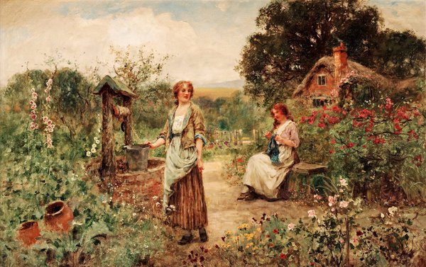 By the Well. The painting by Henry John Yeend King
