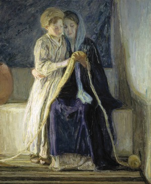 Henry Ossawa Tanner, Christ and His Mother Studying the Scriptures, Painting on canvas