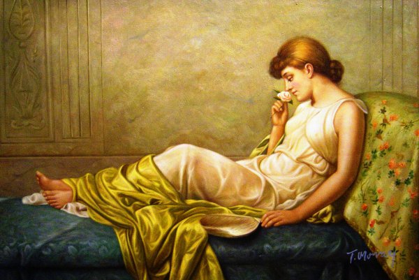 The Boudoir Rose. The painting by Henry Thomas Schafer
