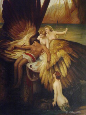 Herbert Draper, Mourning For Icarus, Painting on canvas