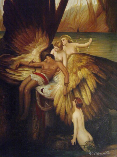 Mourning For Icarus. The painting by Herbert Draper