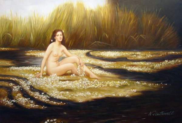 The Water Nixie. The painting by Herbert Draper
