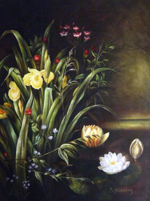 Hermania Sigvardine Neergaard, A Lily Pond, Painting on canvas