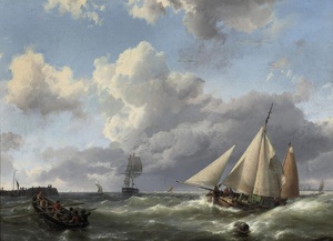 Hermanus Koekkoek Sr, Heading for the Harbour, Painting on canvas