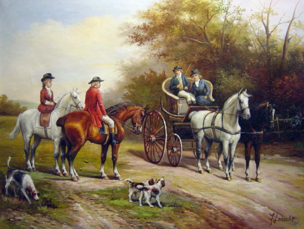 A Chat With His Lordship. The painting by Heywood Hardy