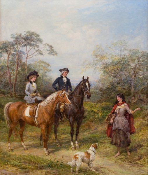 A Morning Ride, 1891. The painting by Heywood Hardy