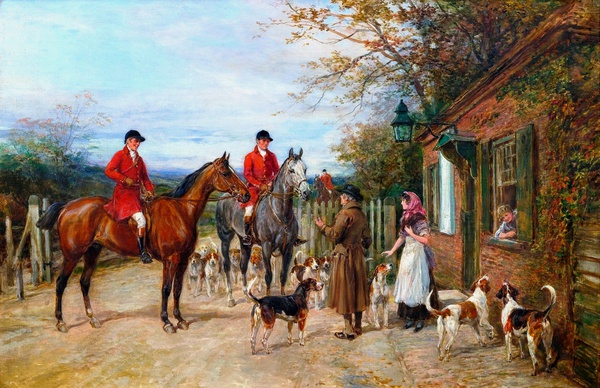 After the Hunt. The painting by Heywood Hardy