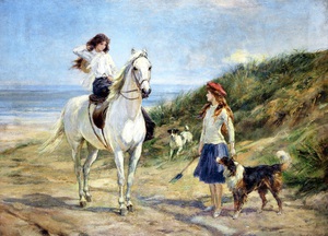 Famous paintings of Horses-Equestrian: At Holiday Time