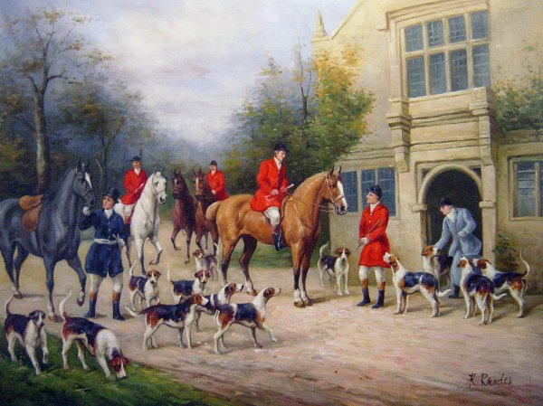 Before The Hunt. The painting by Heywood Hardy