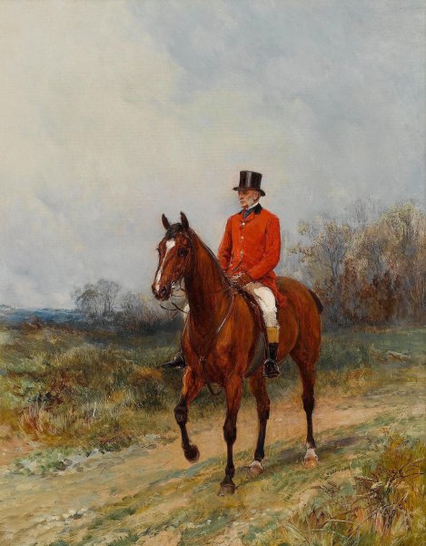 Major George Hodgson's Morning Ride, 1888. The painting by Heywood Hardy