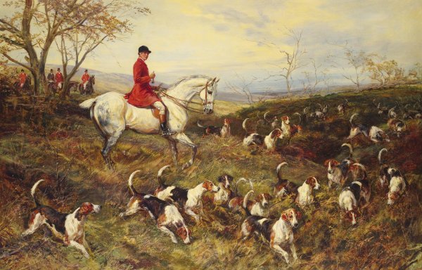 Master of the Hounds. The painting by Heywood Hardy