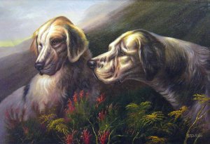 Heywood Hardy, Setters At Work, Painting on canvas