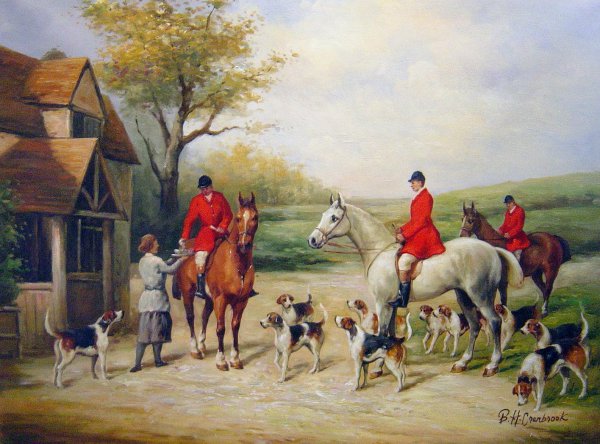 The Stirrup Cup. The painting by Heywood Hardy