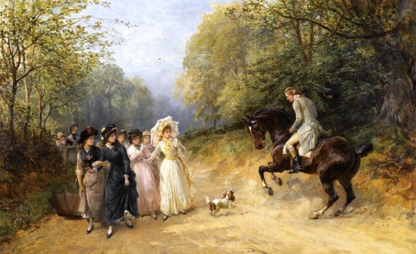 The Unwanted Chaperone. The painting by Heywood Hardy